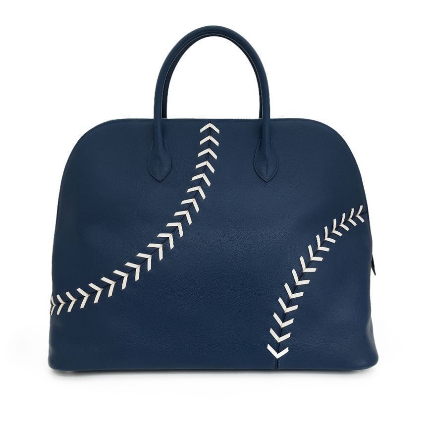 Hermes Baseball Bag Blue Damalte Epsom 45cm 3HB0692
