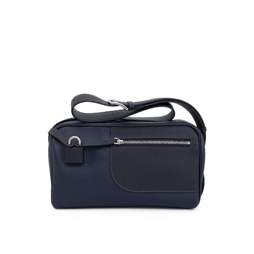 Hermes Blue Noir/Carbon Epsom BSquare Stamped 4HB0443