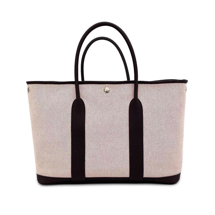 Hermes Garden Party 36 Ecru/Loose Sellier/Framboise Z Stamp 4HB0583