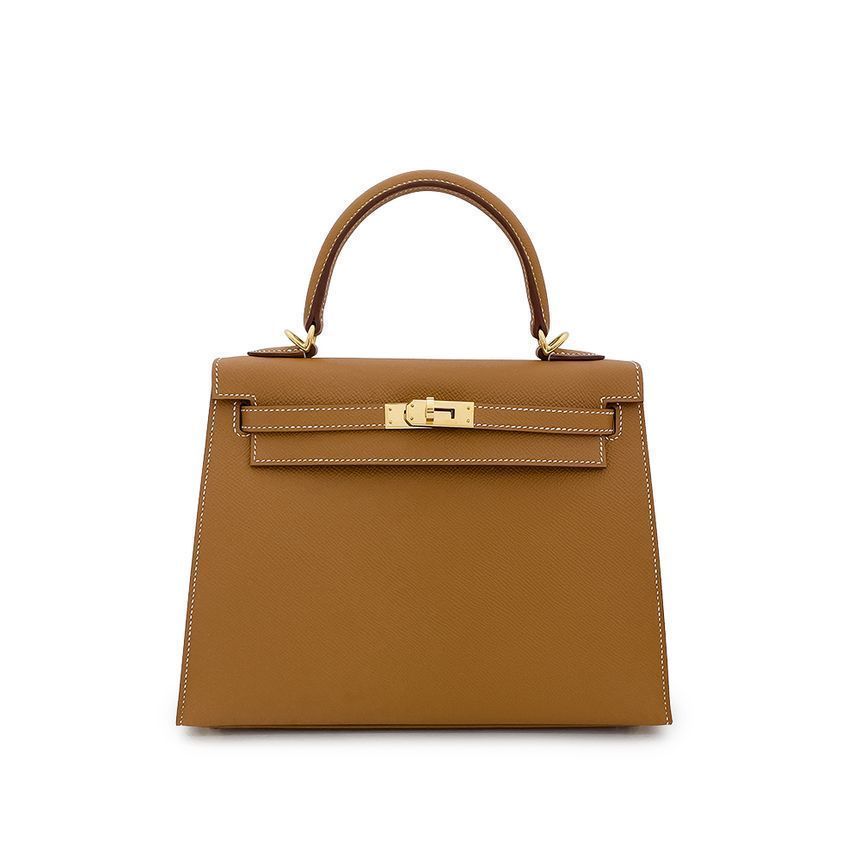 Hermes Camel Gold Embossed Out Kelly 25 with Gold Hardware 5HH0102