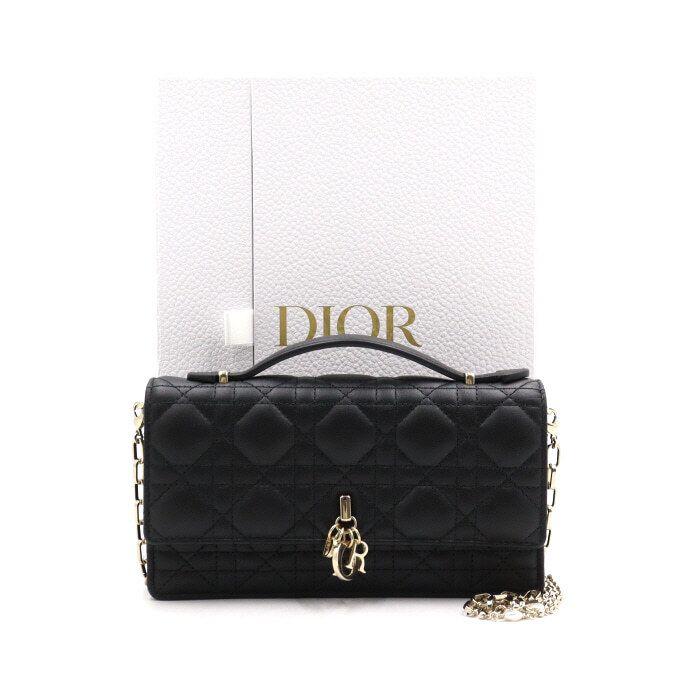 Dior Black Kanaju My Mini Chain Tote Shoulder Crossbody Bag AA50654