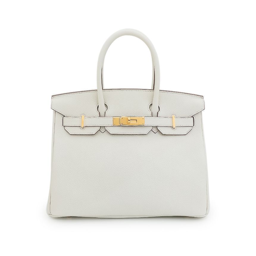 Hermes Mushroom Gold Trim Birkin 30 B Stamp 5HH0090