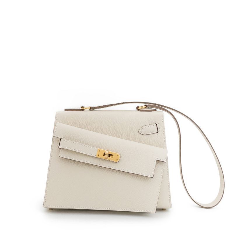 Hermes Kelly Disorder Craie Gold Dore U Engraved 5HB0076
