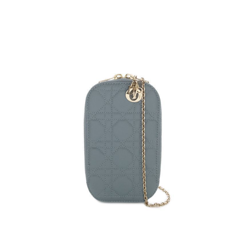 Dior Lady Colin Phone Holder Cloud Blue Gold 5ET0116