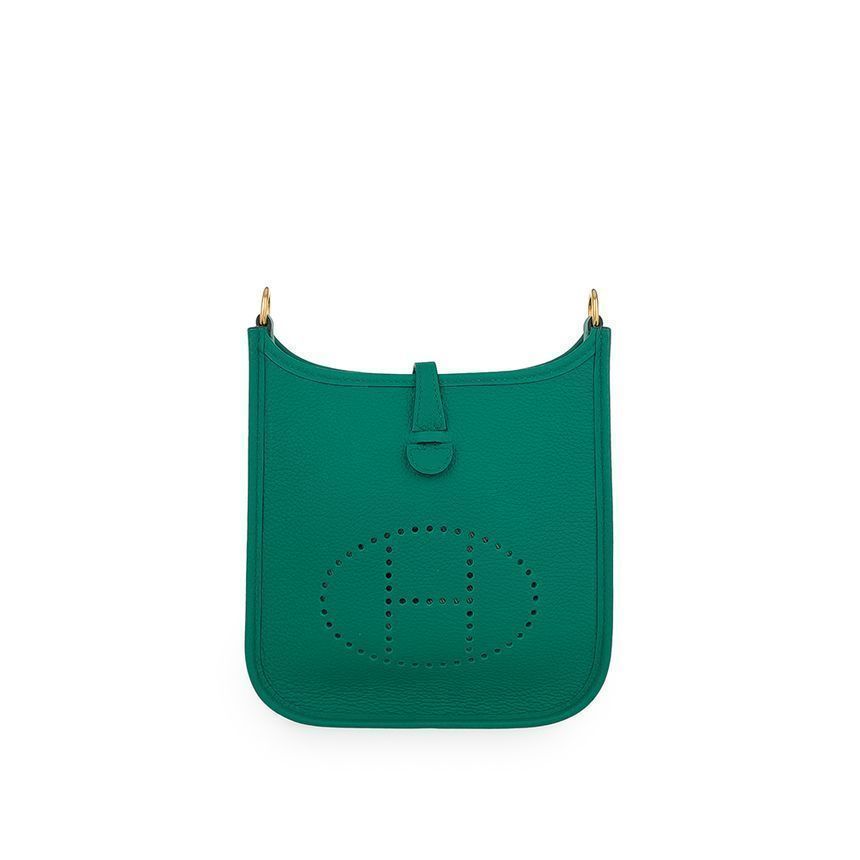 Hermes Ber Jade Gold TPM Engraved Mini Evelyn 5HB0182