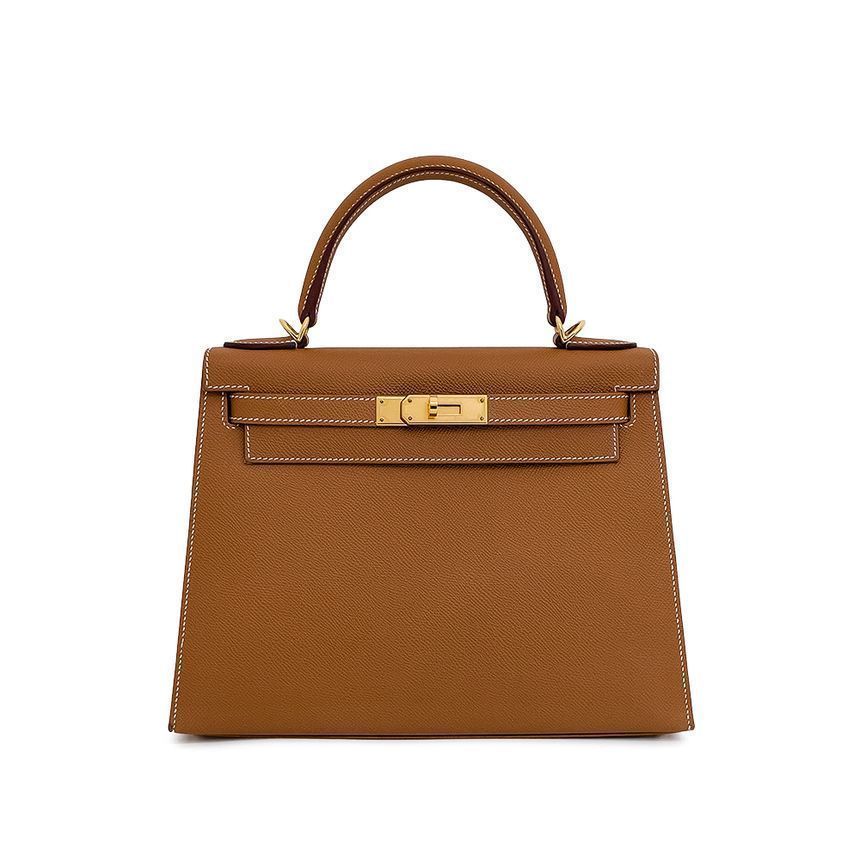 Hermes Camel Gold Embossed OutKelly 28 with Gold Decor 5HH0109