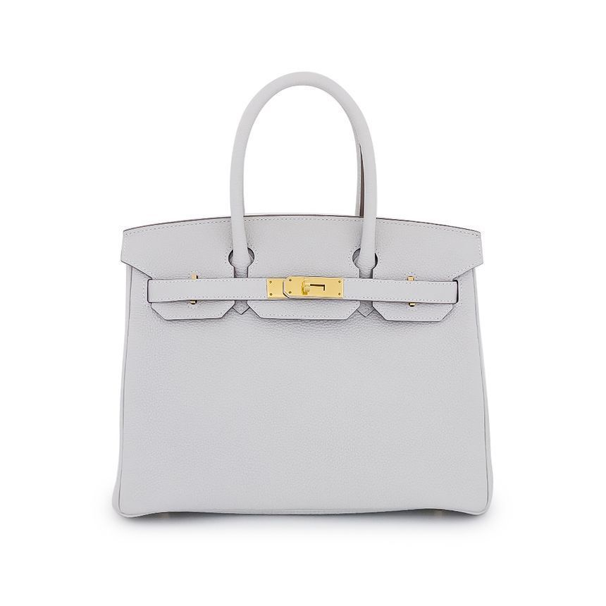 Hermes 30 Gris Perle Gold-Plated B Stamp Birkin 5HH0018