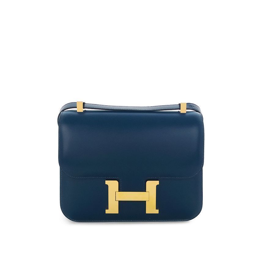 Hermes Blue Vaux Constance GM Gold-Plated B Embossed 5HB0028