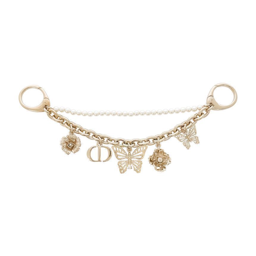 Dior Butterfly Logo Bag Charm Gold 5ET0340