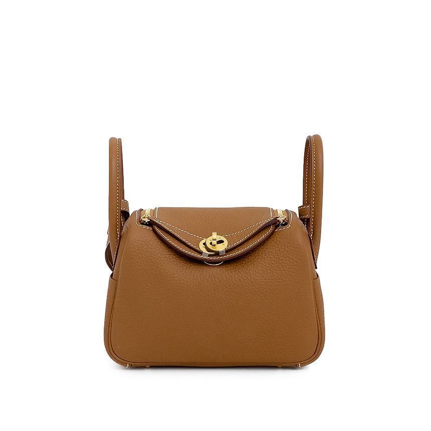 Hermes Mini Lindy 19 Camel Gold Embossed W Hardware 5HB0058