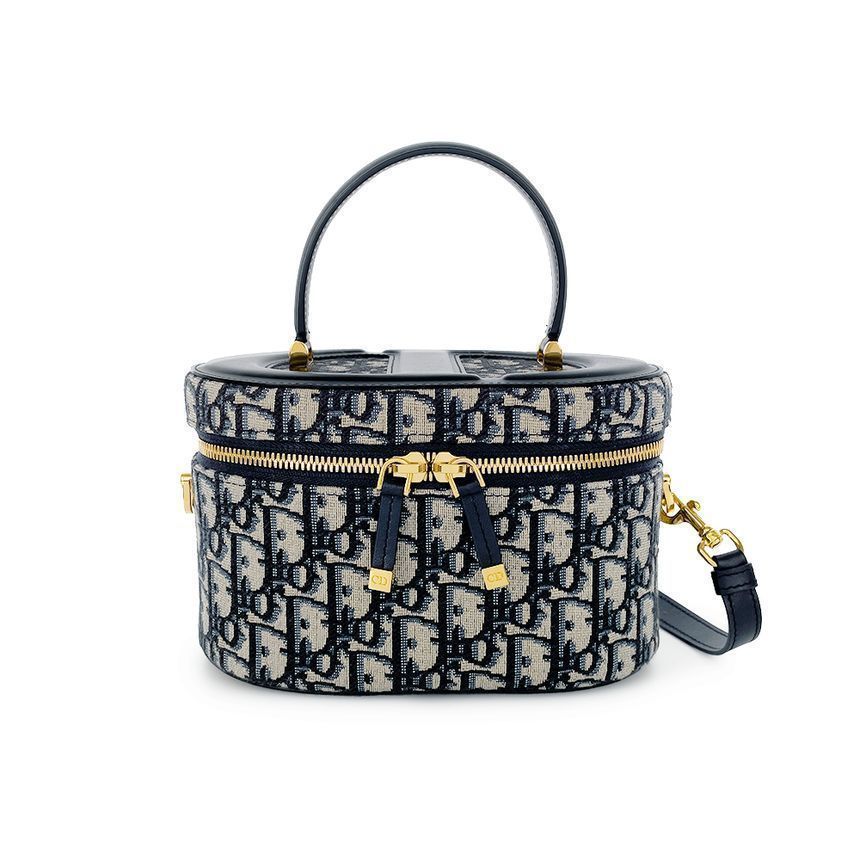 Dior Navy/Beige CD Vanity Bag 5ET0120