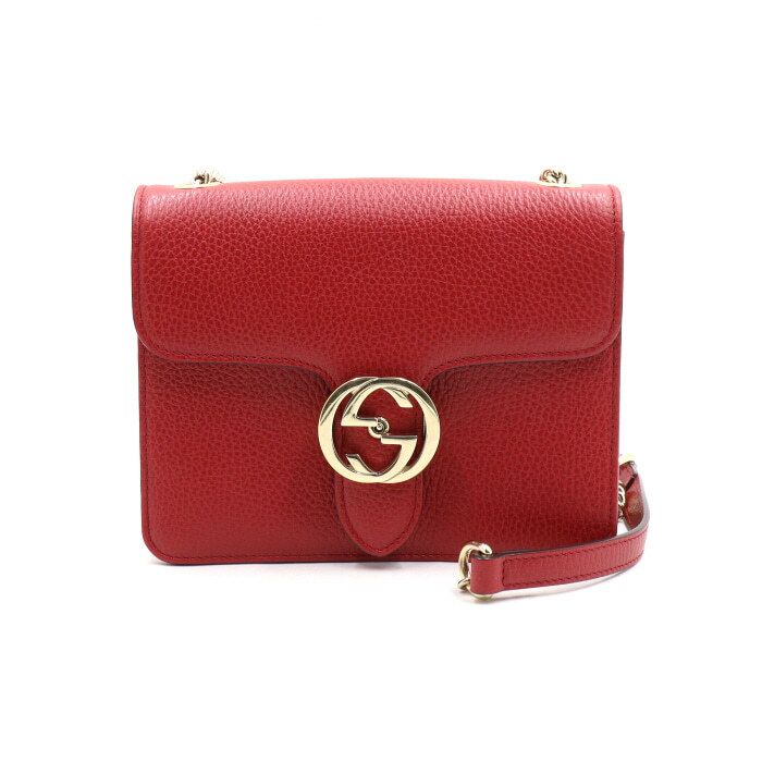 Gucci Red Interlocking Small Chain Shoulder Bag Crossbody aa50546