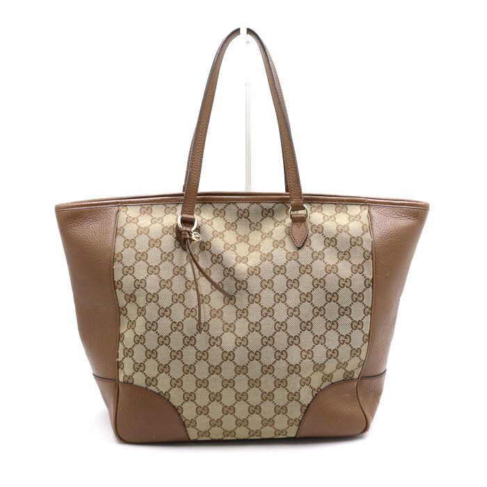 Gucci Brown Canvas with Gold Trim Shoulder Tote Bag aa50496