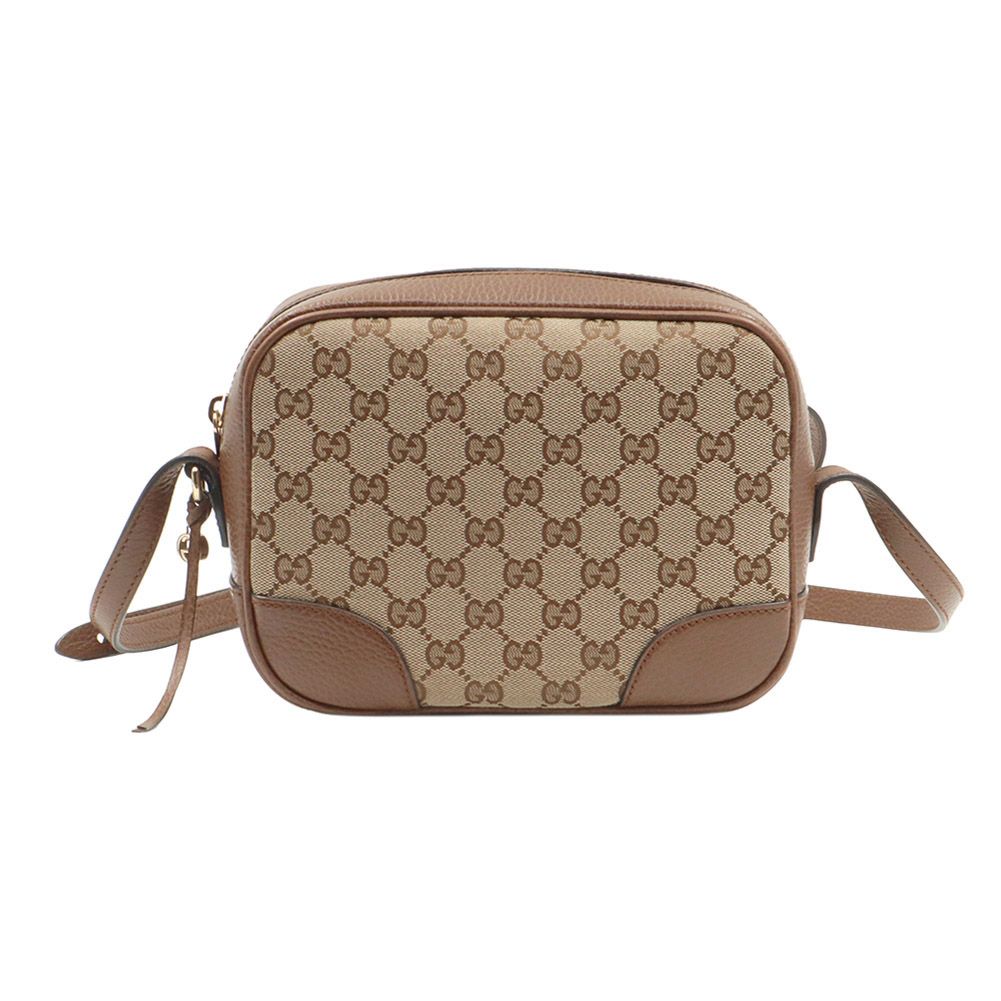 Gucci Brown Leather BREE Crossbody Bag with GG Logo / 449413