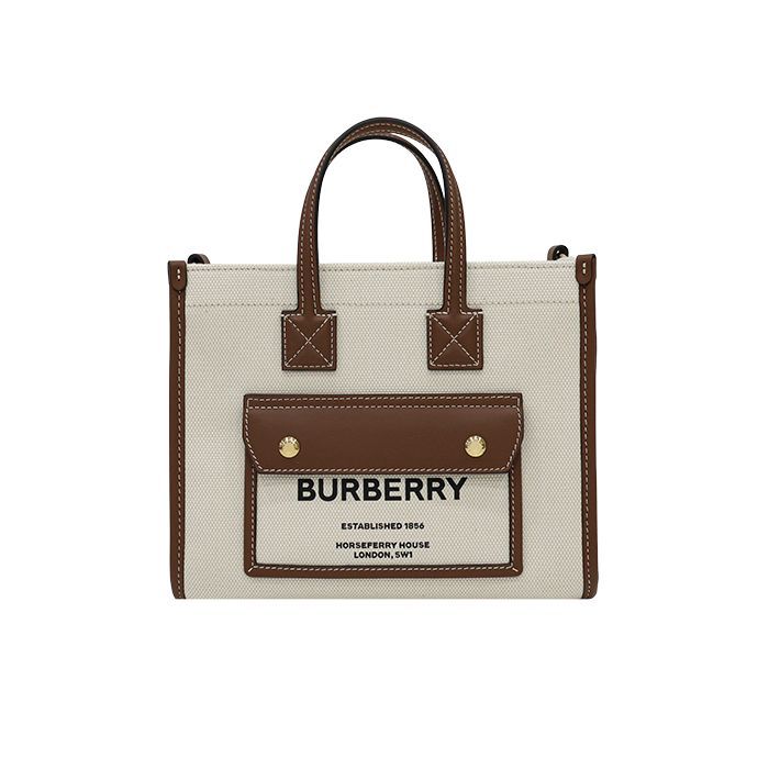 Burberry Mini Canvas Tote Bag Natural Tan 8044143