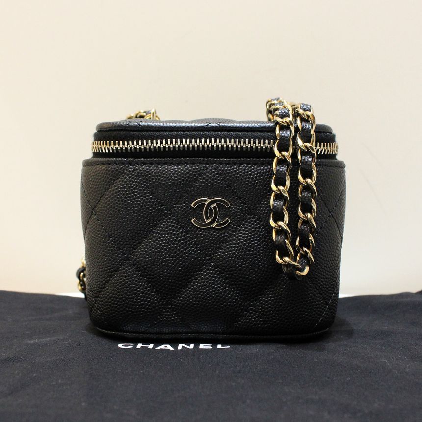 CHANEL Classic Caviar Vanity Cosmetic Chain Crossbody Bag AP1340 S Grade
