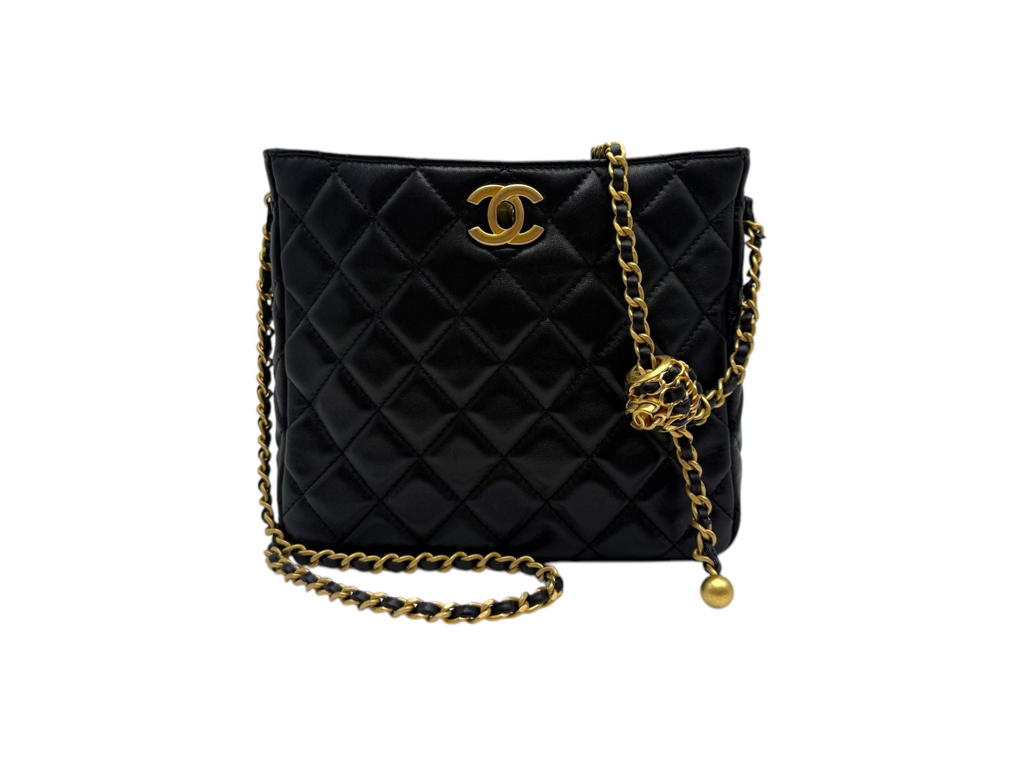 CHANEL Golden Ball Small Hobo Bag AS3259 Black