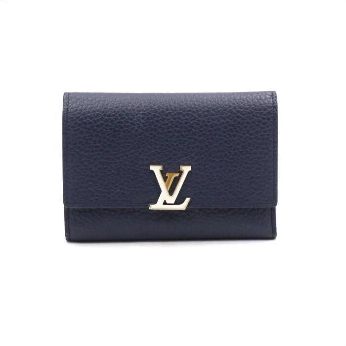 Louis Vuitton Navy Twill Coin Compact Wallet for Women M81123
