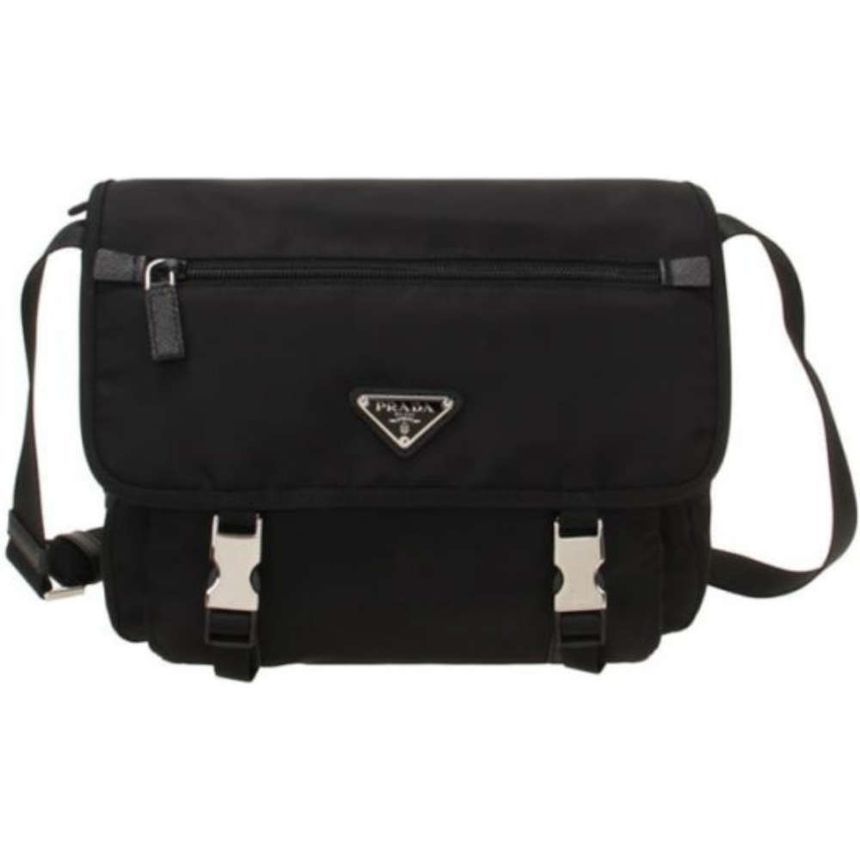 Prada Nylon Black Messenger Crossbody Bag 1BD953 ZOT F0002