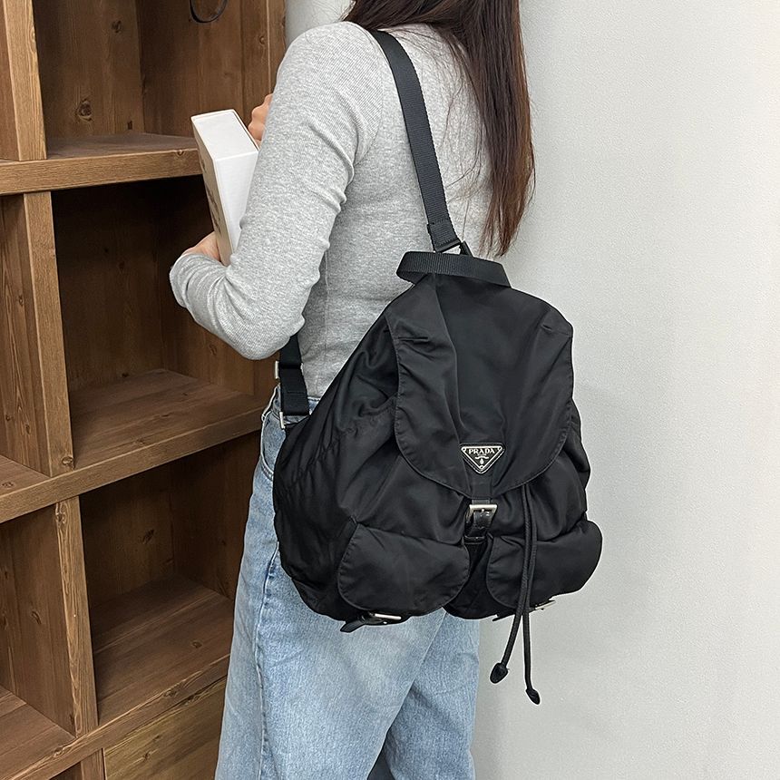 Prada Backpack Daily Bag Women's Bag Two-Pocket Nylon Bag Luxurious Feel S250319-03