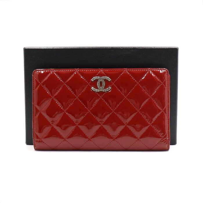 CHANEL Red Brilliant CC Flap Wallet A48691