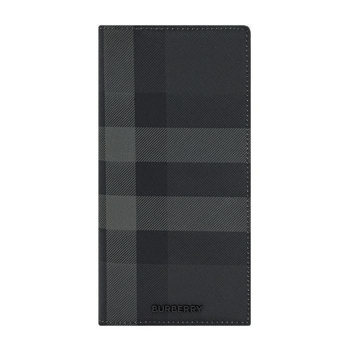 Burberry Checkered Long Wallet Charcoal 8070199