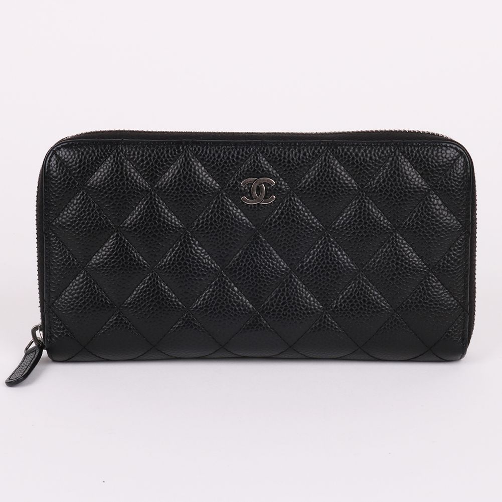 CHANEL Black Caviar Zip-around Wallet - SKU Ending in 21