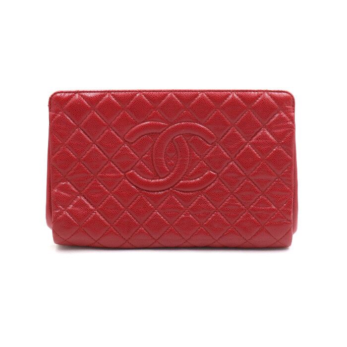 CHANEL Red Caviar Timeless CC Women's Clutch Bag aa50418