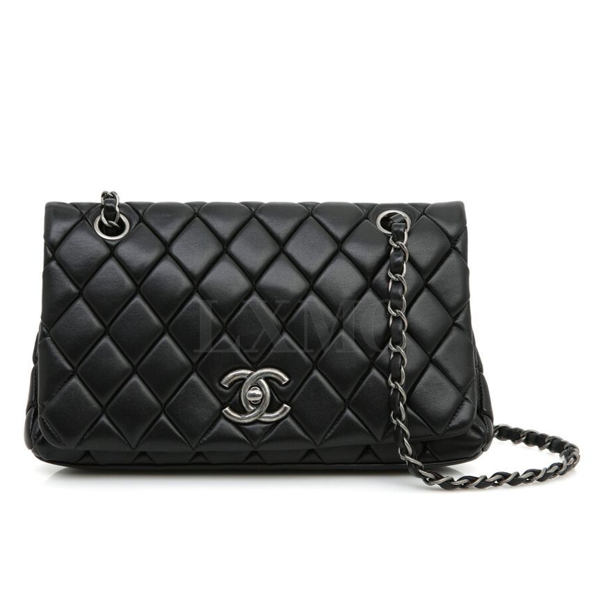 CHANEL Vintage Bubble Quilt Chain Shoulder Bag Small Black Flap Bag - SKU001