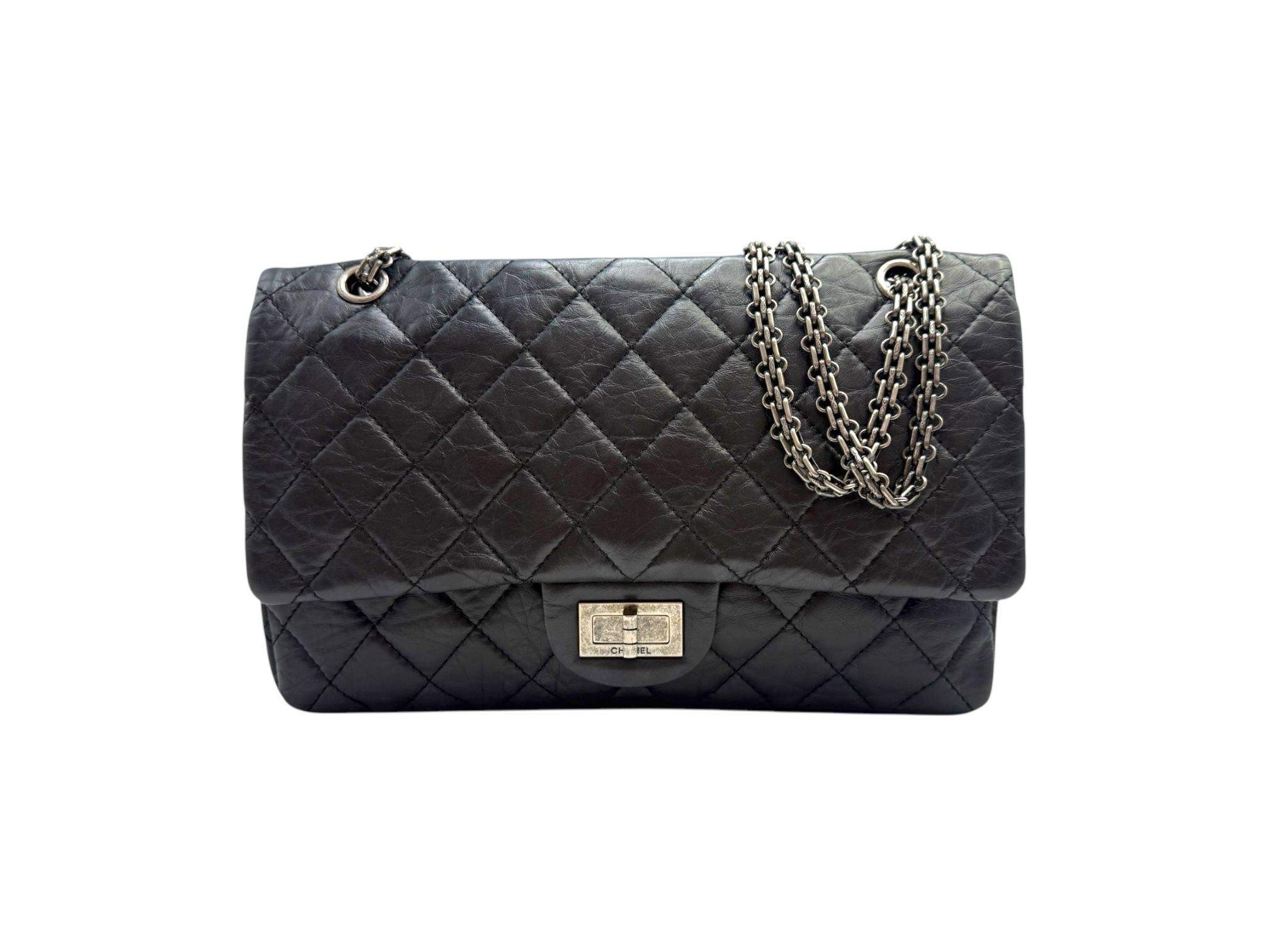 CHANEL Vintage 2.55 Flap Bag Large Black SKU 19