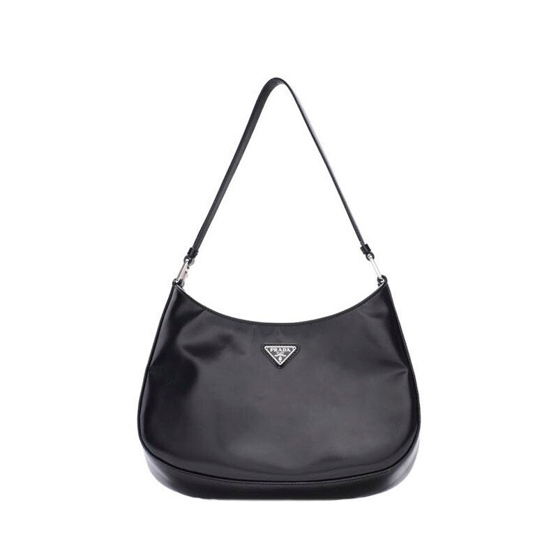 Prada Black Brushed Cleo Shoulder Bag - Product Number: