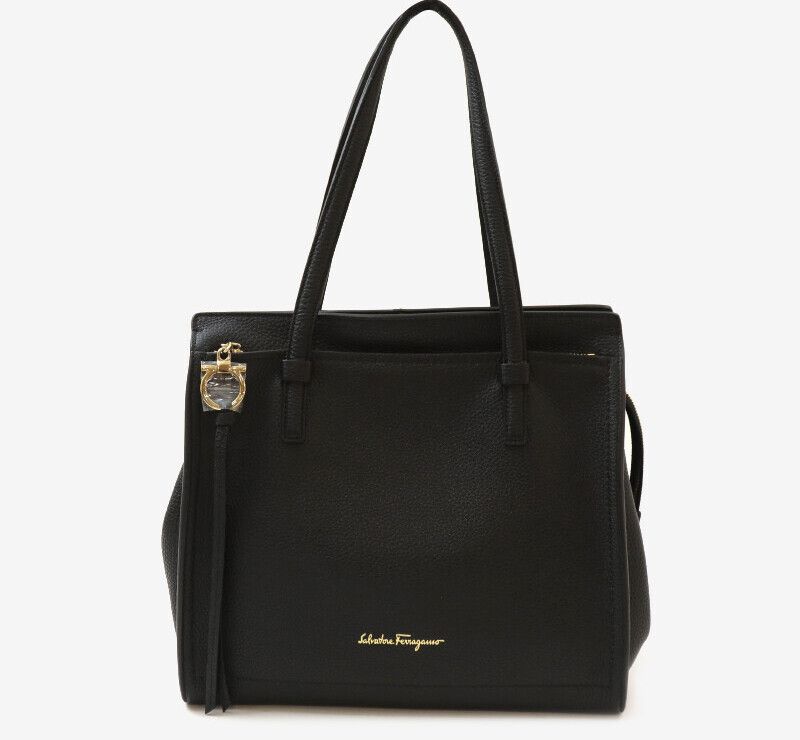 Salvatore Ferragamo Amy Tote Shoulder Bag Black 7577048036