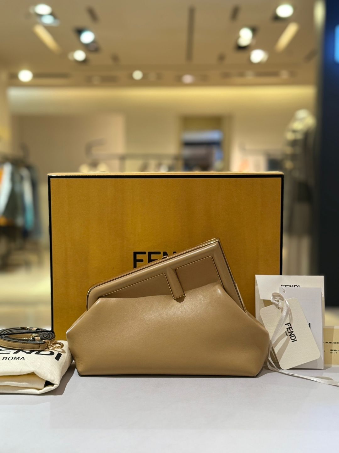 Fendi Small Shoulder Bag with Gold Detail 8BP129