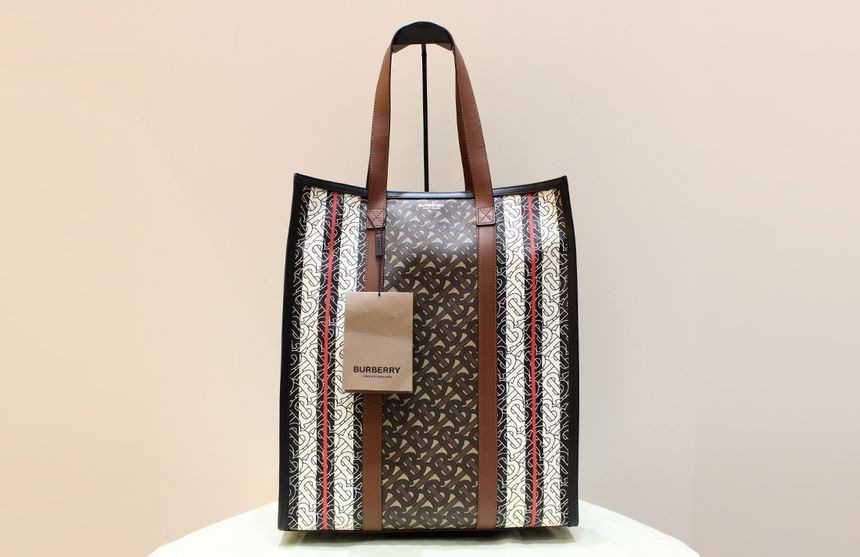 Burberry TB Monogram Stripe Portrait Tote Bag 8021486