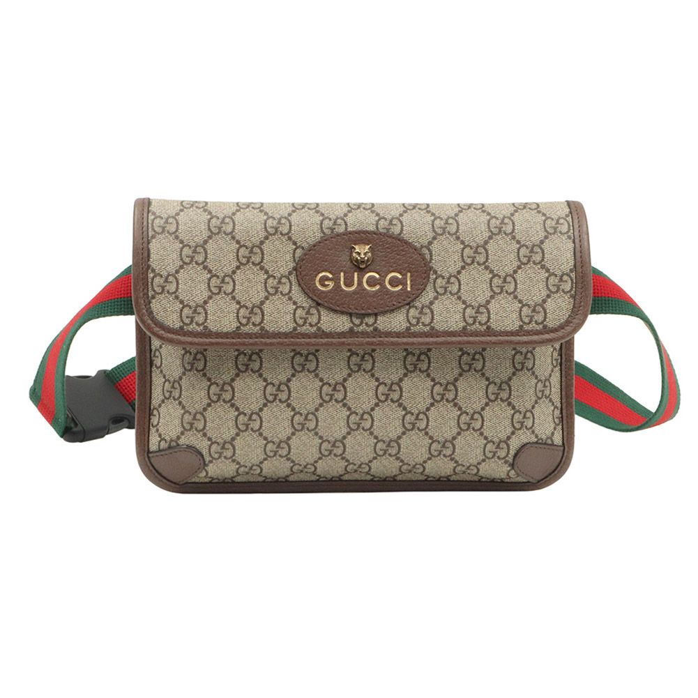 Gucci Vintage Cross Hip Bag with GG Supreme Canvas Web Strap Neo / 493930