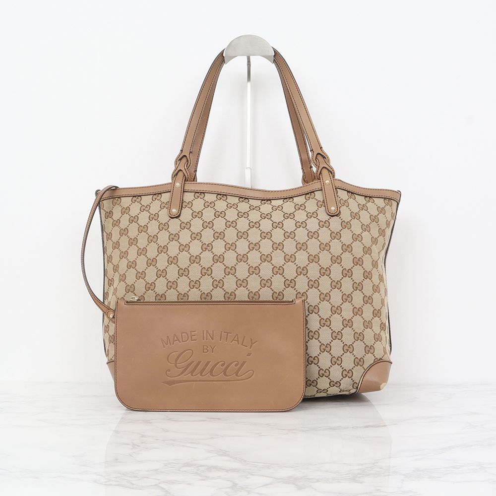 Gucci Classic Fabric Canvas Shoulder Shopper Bag 247209