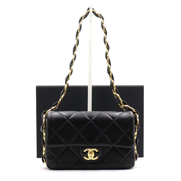 CHANEL Black Lambskin Small Chain Shoulder Bag AS5174 2425 Season aa50314