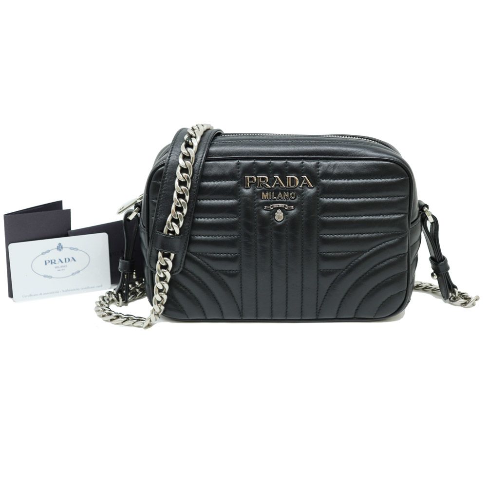 Prada 1BH083 Diogram Leather Shoulder Bag