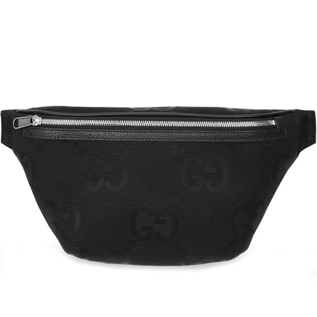 Gucci Jumbo GG Monogram Belt Bag 696031 FABRP 1000 Black
