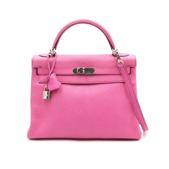 Hermes Pink Mi-Jore Goatskin Kelly 32 Tote Bag and Shoulder Bag aa50363