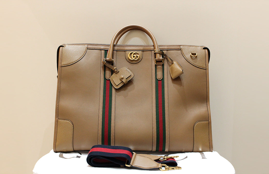 Gucci Web Bauletto XL Duffle Shoulder Crossbody Bag 715773 A Grade