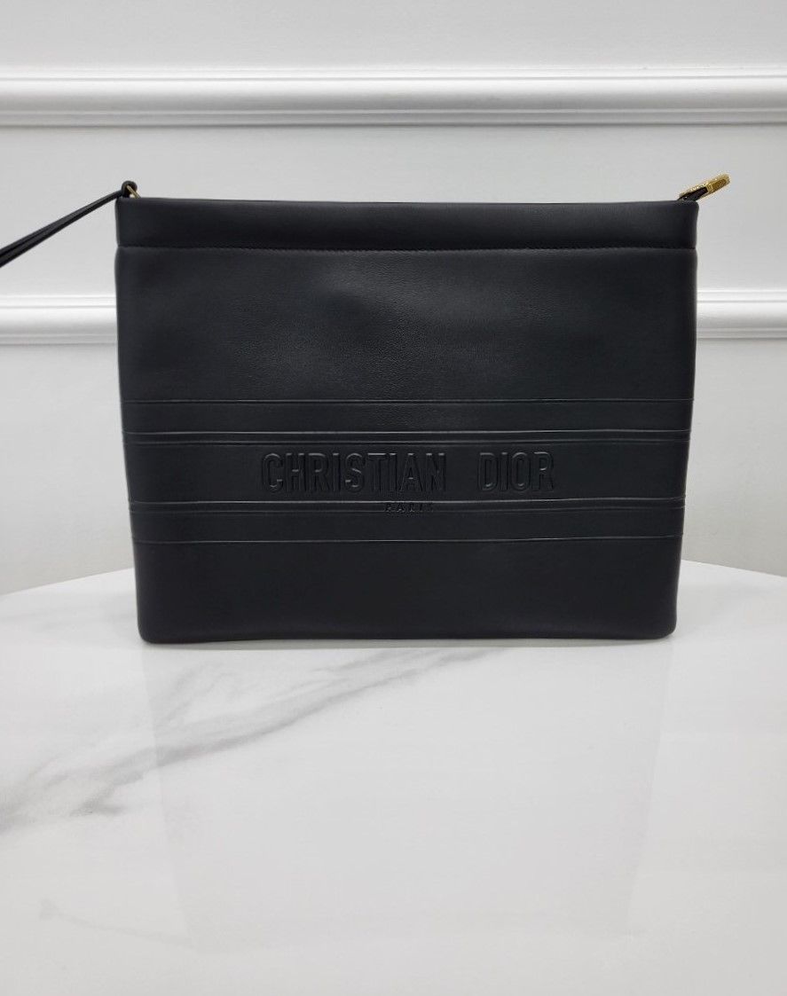 Dior Black Leather Clutch Bag S5543CGSB M900