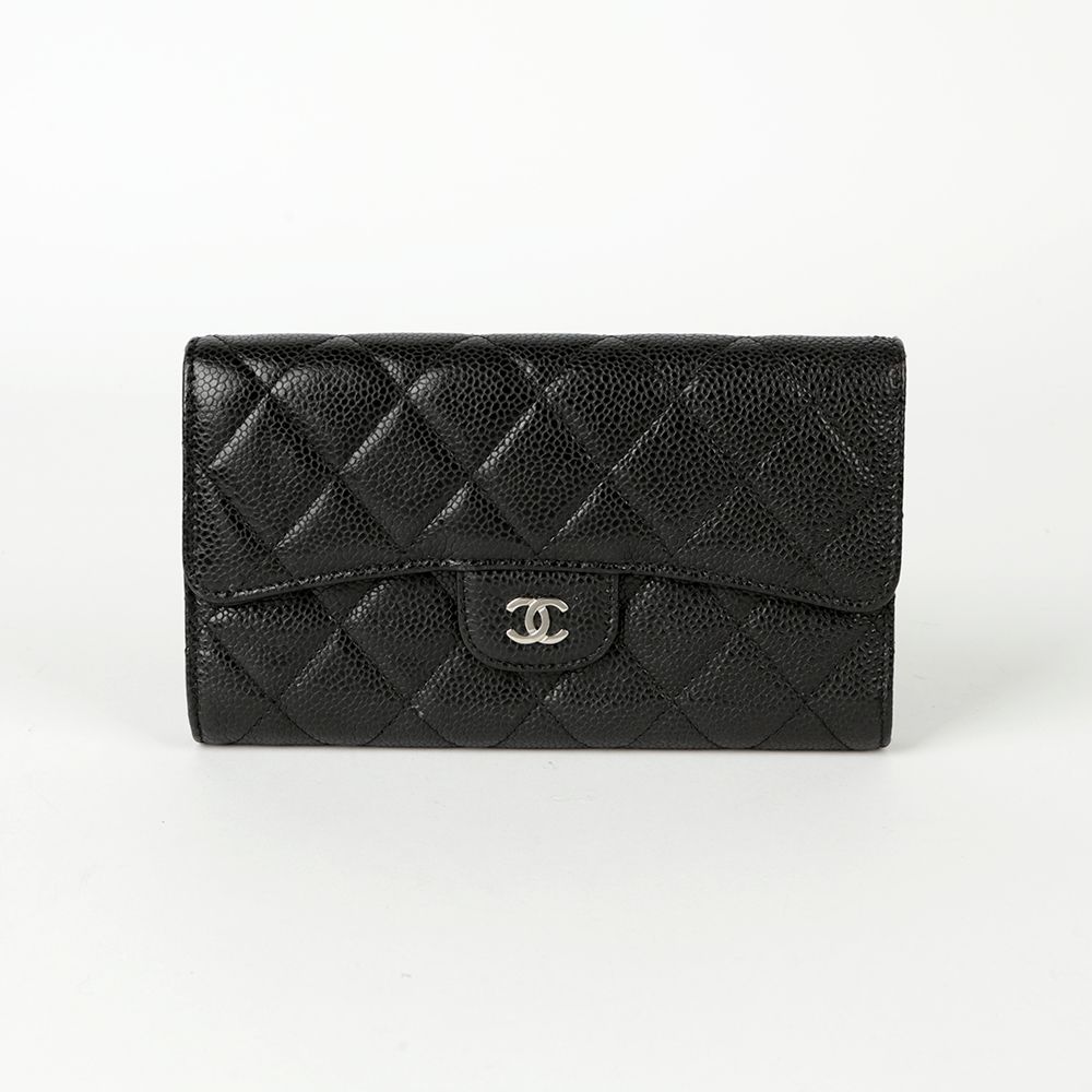 CHANEL Classic Caviar Skin Long Wallet A31506