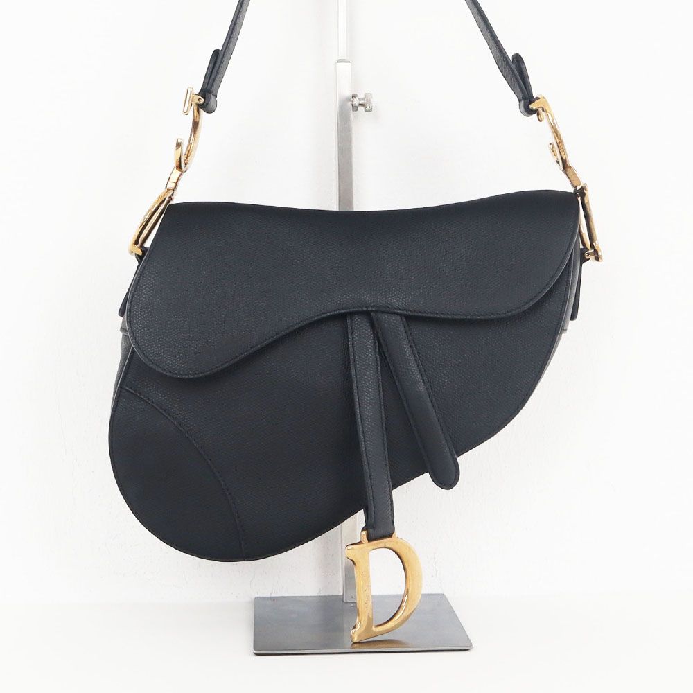 Dior Leather Saddle Shoulder Bag Black M0446CBAA M900