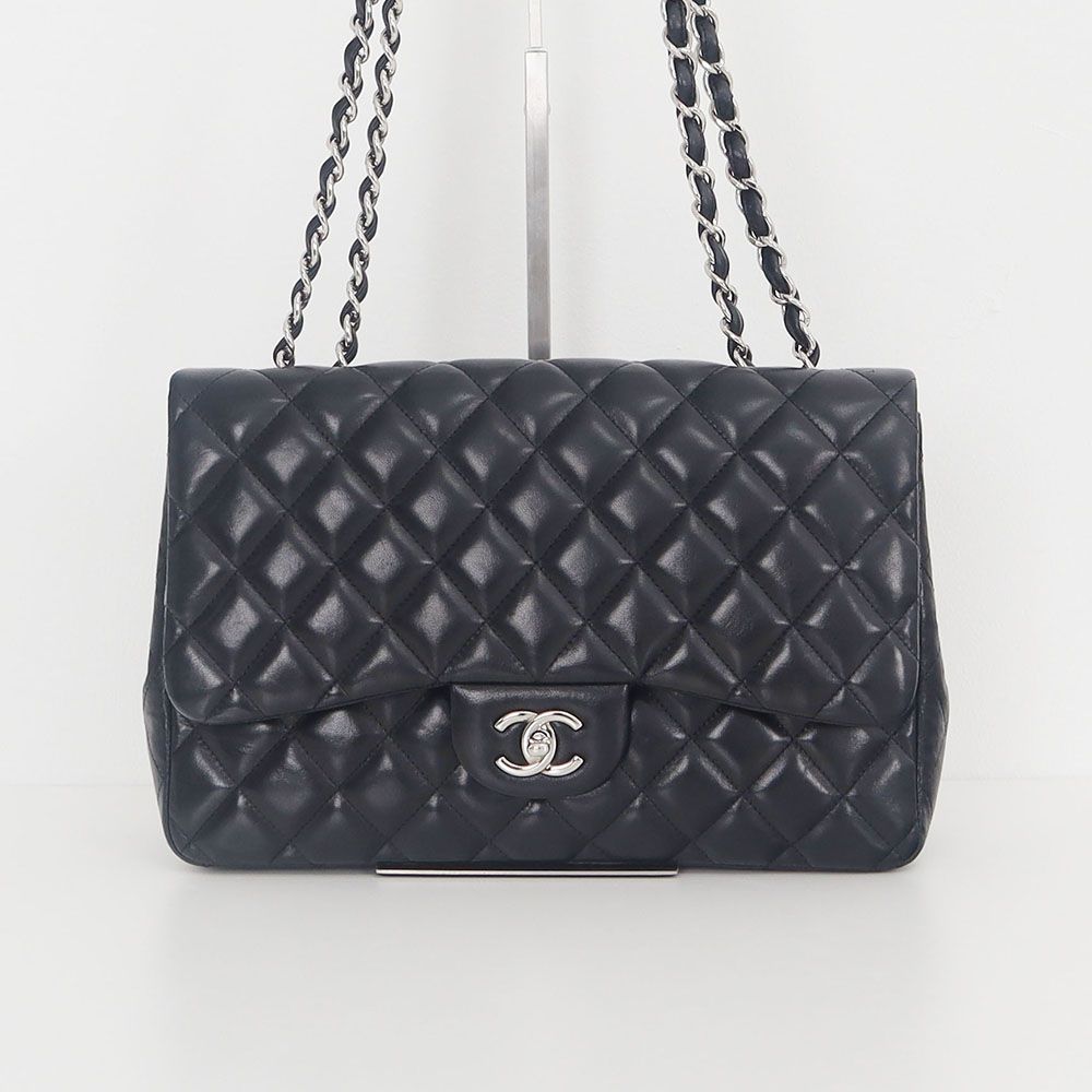 CHANEL Classic Jumbo Lambskin Flap Bag Black A58600