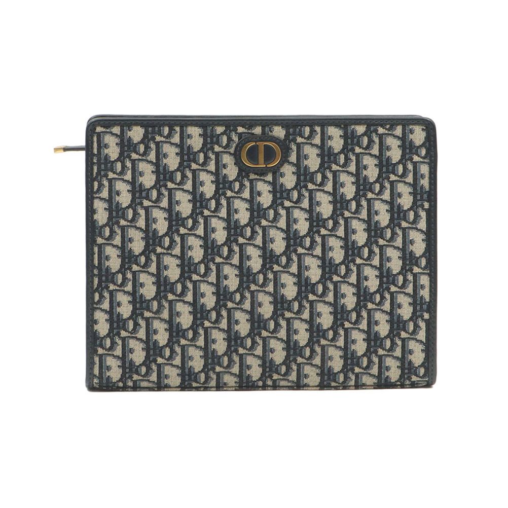 Dior Blue Oblique Jacquard 30 Montaigne Pouch Clutch / S2107UTZQ_M928