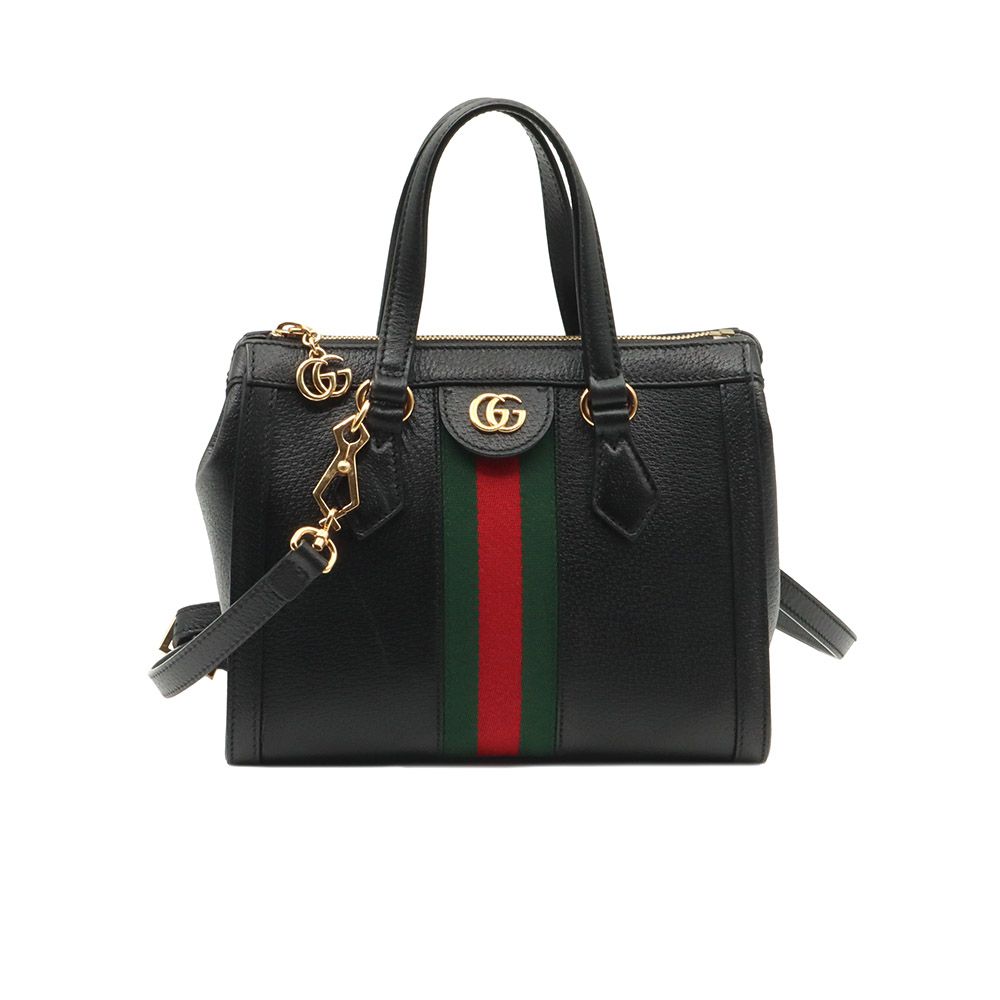 Gucci Black Leather GG Ophidia Small Top Handle 2WAY / 547551