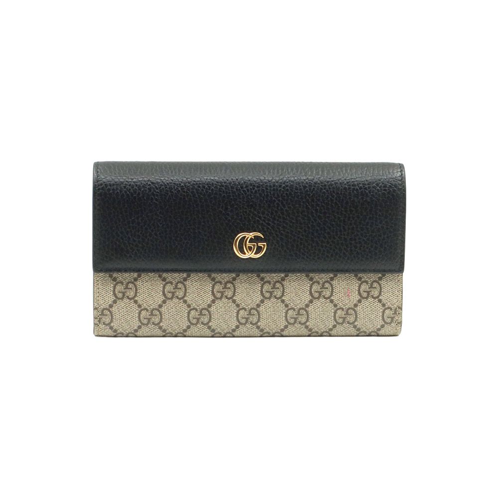 Gucci Black Leather GG Mamont Wallet / 456116