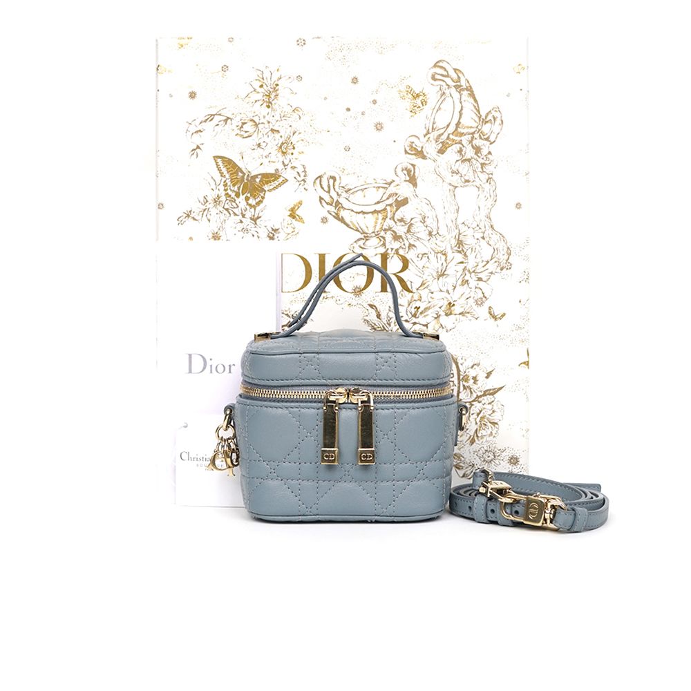 Dior Lady Vanity Case Bag Micro Kanaju Blue S0935ONMJ