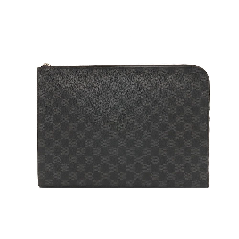 Louis Vuitton Graphite Canvas Pochette Jour GM Clutch / N64437